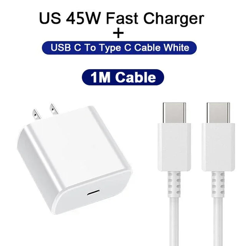 PD 45W USB C Charger Fast High Speed Charging Cell Phone Wall Adapter for Samsung Galaxy S24 S23 Ultra Note Iphone 15 Xiaomi 14