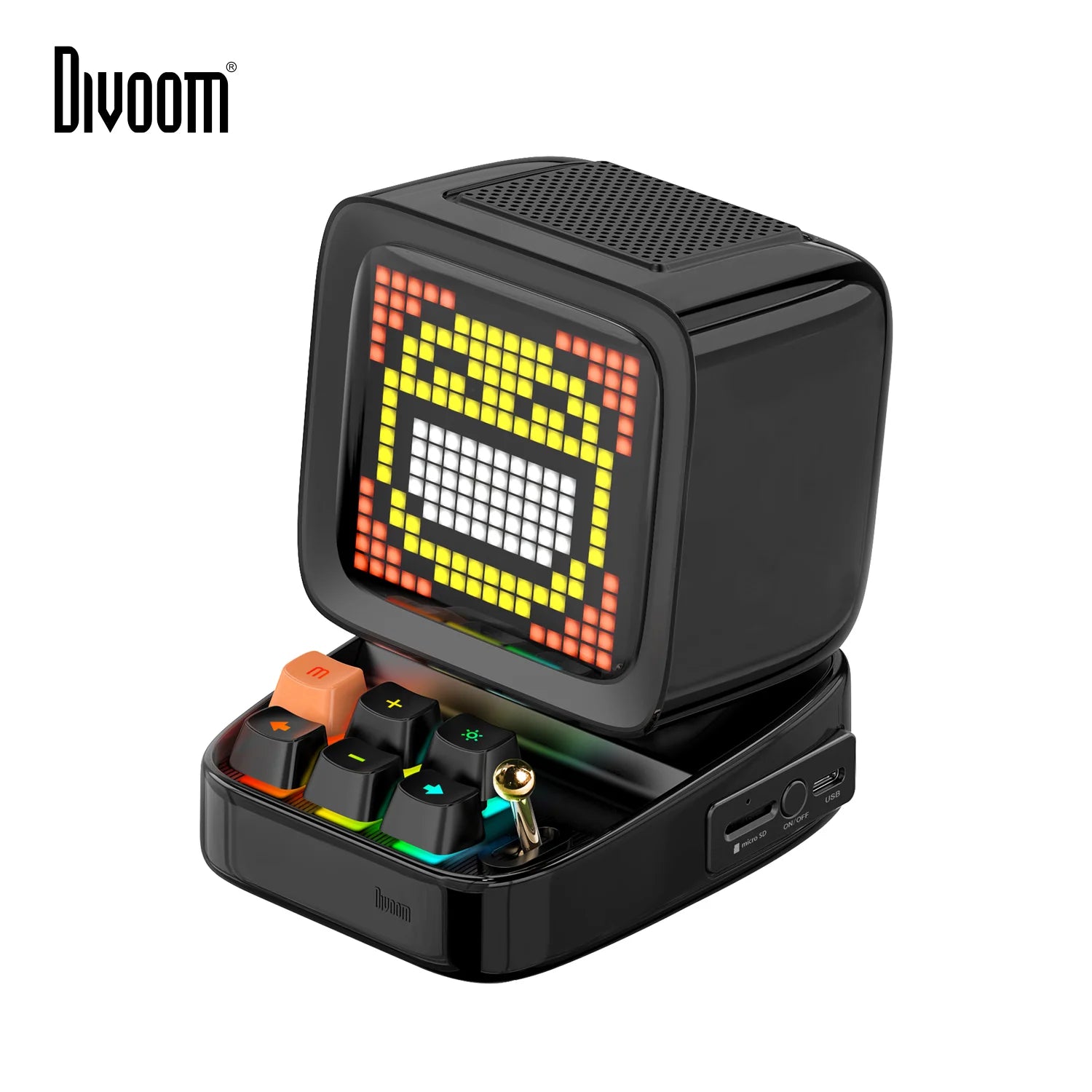 Ditoo Retro Pixel Art Bluetooth Portable Speaker & Alarm Clock with DIY LED Display - Perfect Birthday Gift and Home Decor