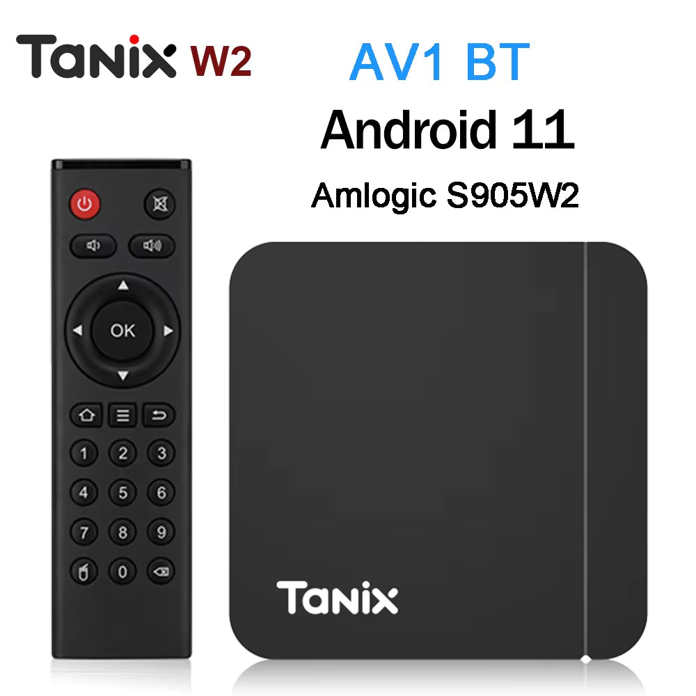 Tanix W2 Android 11 Smart TV Box - Amlogic S905W2 Quad-Core, 2GB RAM & 16GB Storage, 4K HD Media Player with Dual WiFi and Bluetooth