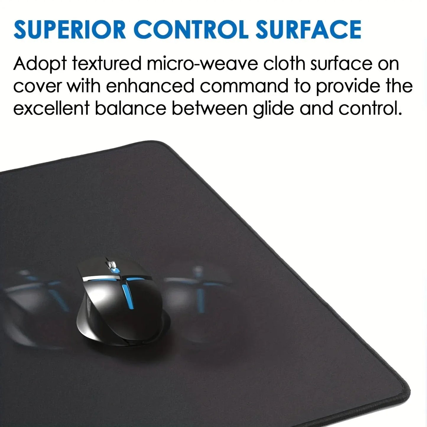 1Pcs Black Sea Wave Large Mouse Pad 600*300Mm Extended Gaming Mouse Pad Desktop Pad with Stitched Non-Slip Rubber Base Keyboard