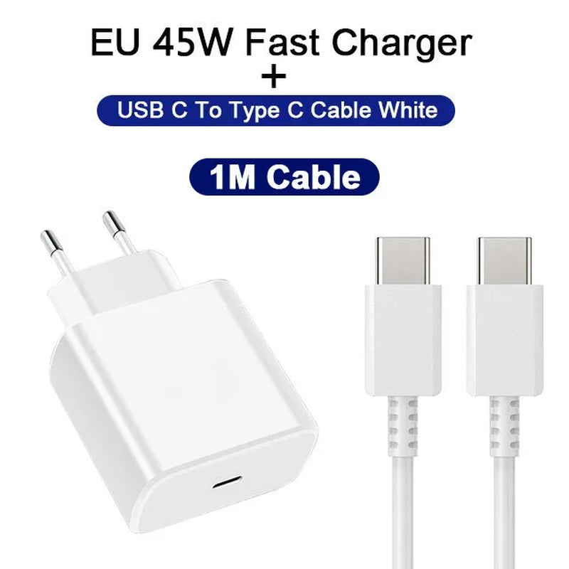 PD 45W USB C Charger Fast High Speed Charging Cell Phone Wall Adapter for Samsung Galaxy S24 S23 Ultra Note Iphone 15 Xiaomi 14