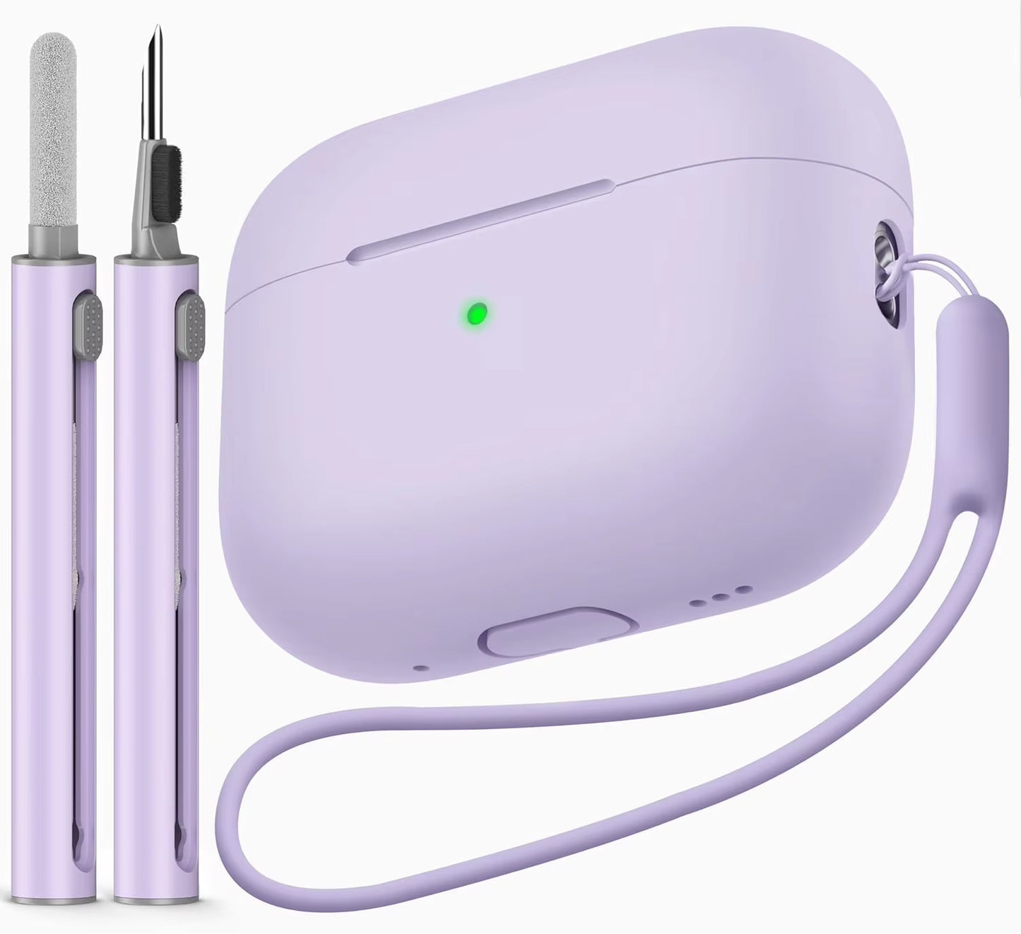Airpods Pro Case Cover with Cleaner Kit,Soft Silicone Protective Case for Apple Airpod Pro 2Nd/1St Generation Case for Women Men