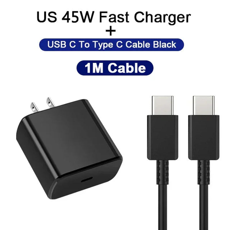PD 45W USB C Charger Fast High Speed Charging Cell Phone Wall Adapter for Samsung Galaxy S24 S23 Ultra Note Iphone 15 Xiaomi 14