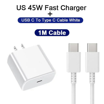 PD 45W USB C Charger Fast High Speed Charging Cell Phone Wall Adapter for Samsung Galaxy S24 S23 Ultra Note Iphone 15 Xiaomi 14