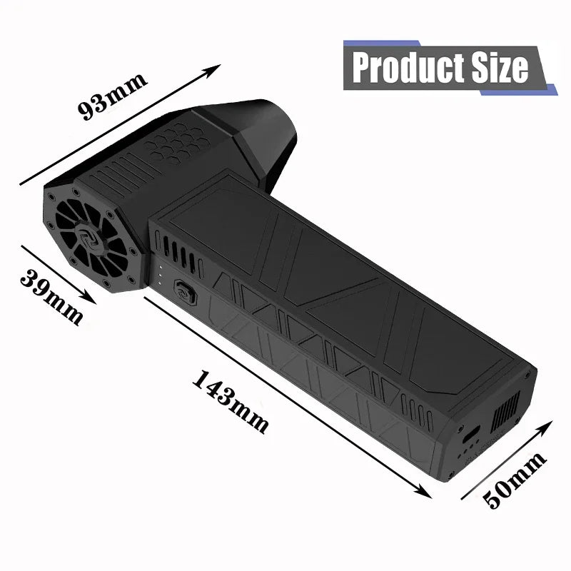 Mini Turbo Jet Fan Electric Air Duster - Adjustable 3-Speed Cleaning Blower Tool with 130,000 RPM and 52 m/s Wind Speed for Car and Computer Maintenance