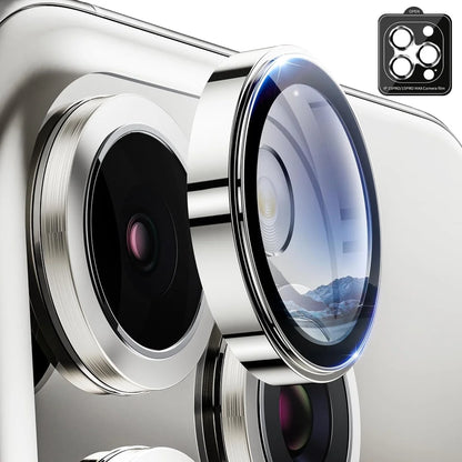 Metal Camera Lens Protector for Iphone 15 Pro Max [Keep Lens Original Design] 9H Tempered Glass Camera Cover for Iphone 15 Pro