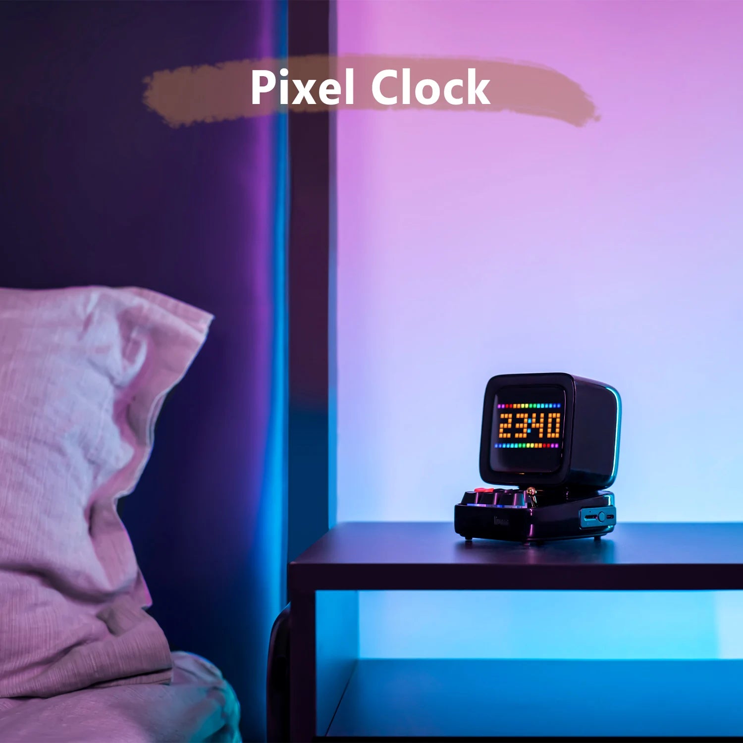 Ditoo Retro Pixel Art Bluetooth Portable Speaker & Alarm Clock with DIY LED Display - Perfect Birthday Gift and Home Decor