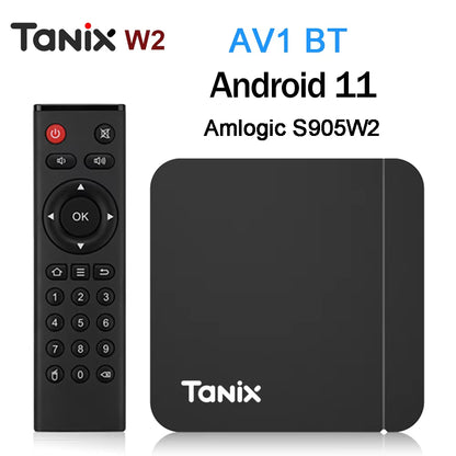 Tanix W2 Android 11 Smart TV Box - Amlogic S905W2 Quad-Core, 2GB RAM & 16GB Storage, 4K HD Media Player with Dual WiFi and Bluetooth