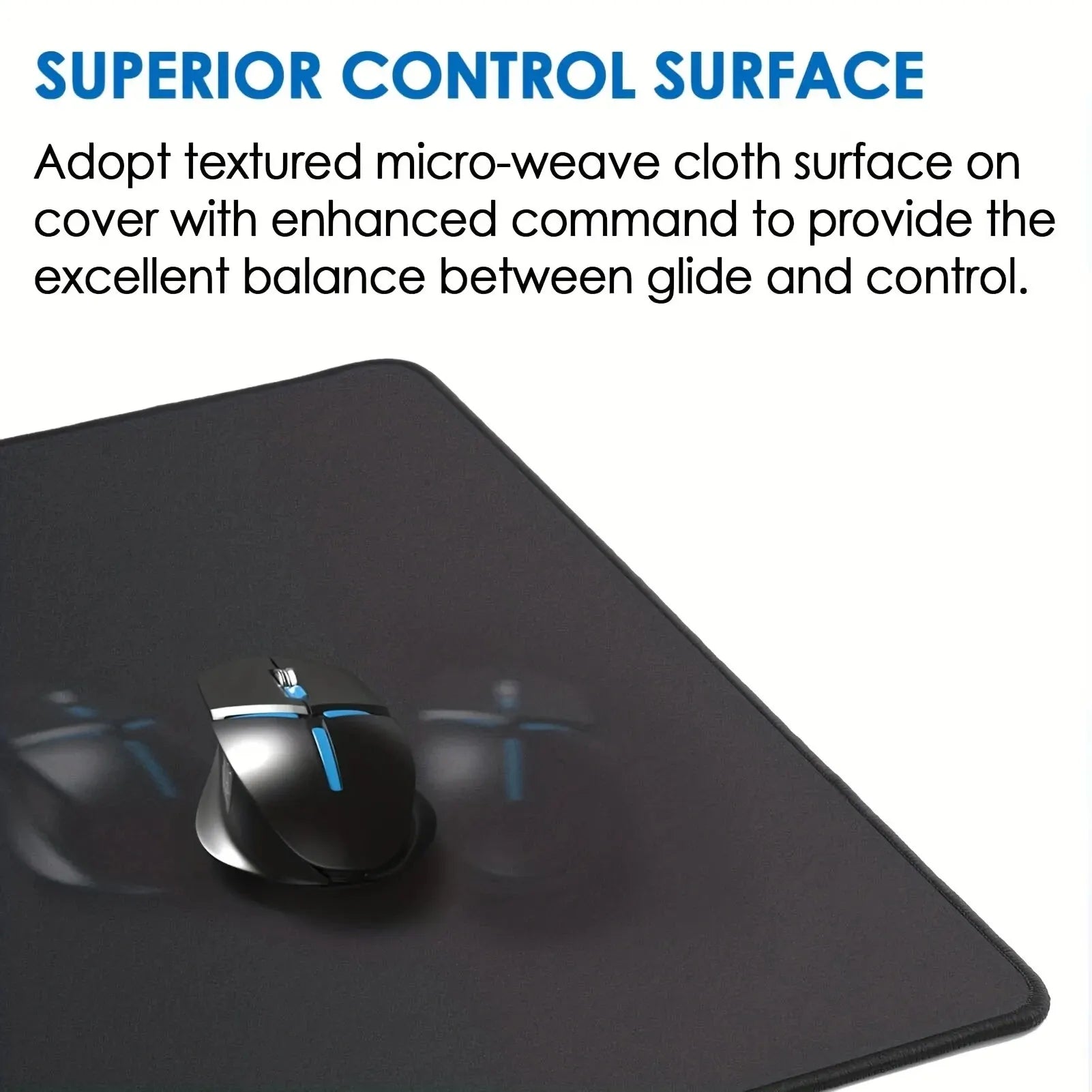 1Pcs Black Sea Wave Large Mouse Pad 600*300Mm Extended Gaming Mouse Pad Desktop Pad with Stitched Non-Slip Rubber Base Keyboard