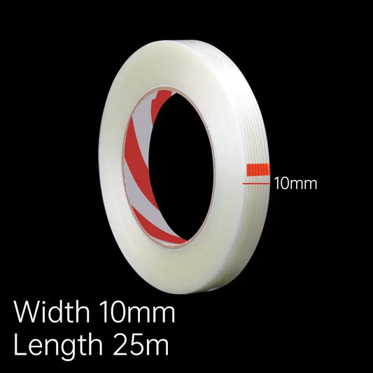 Striped Fiber Tape Lithium Battery Pack Insulation Wrap Fiberglass Tape Transparent Single Side Adhesive Seal Packaging Fixed