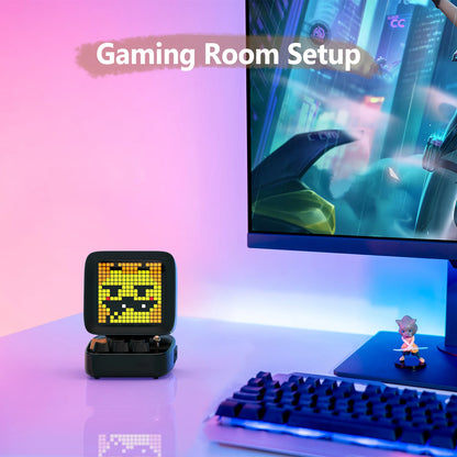 Ditoo Retro Pixel Art Bluetooth Portable Speaker & Alarm Clock with DIY LED Display - Perfect Birthday Gift and Home Decor