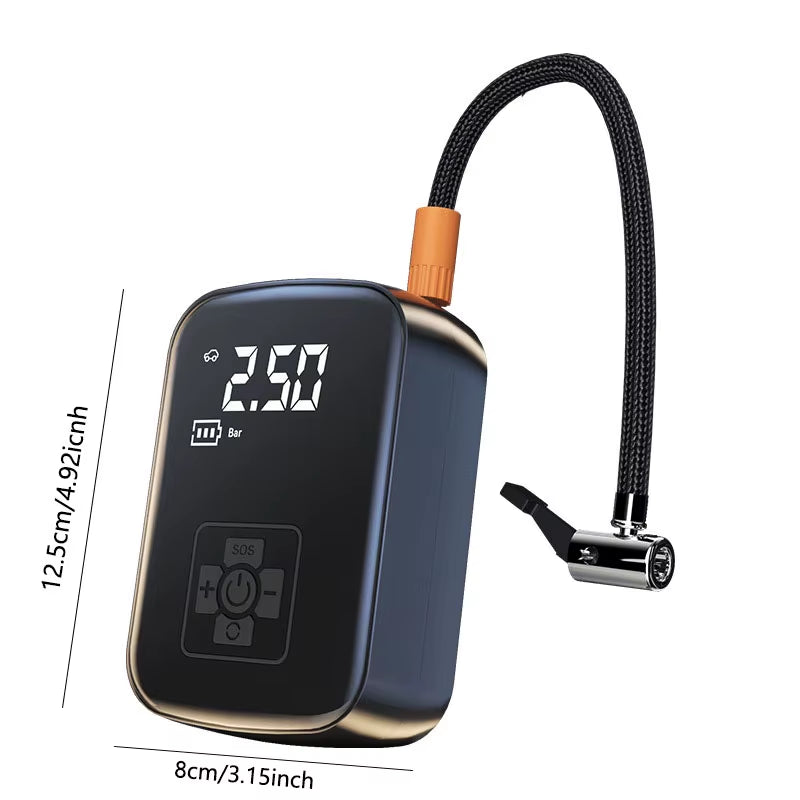 Wireless Electric Car Air Compressor: Portable Tire Inflator for Motorcycles, Bicycles, Boats, and More