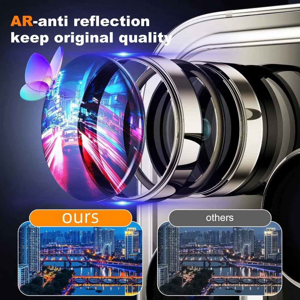 Metal Camera Lens Protector for Iphone 15 Pro Max [Keep Lens Original Design] 9H Tempered Glass Camera Cover for Iphone 15 Pro