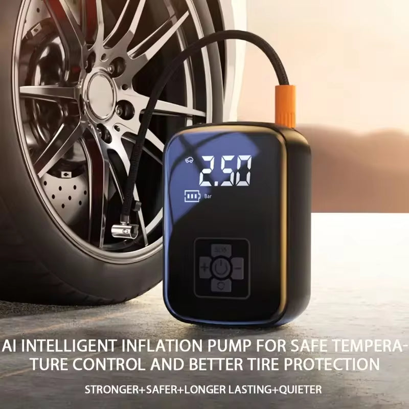 Wireless Electric Car Air Compressor: Portable Tire Inflator for Motorcycles, Bicycles, Boats, and More